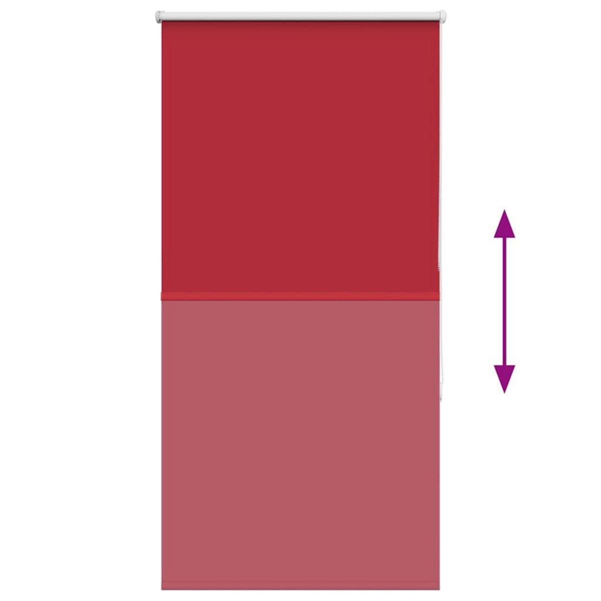 VIDAXL Store enrouleur occultant rouge largeur du tissu 60,7 cm