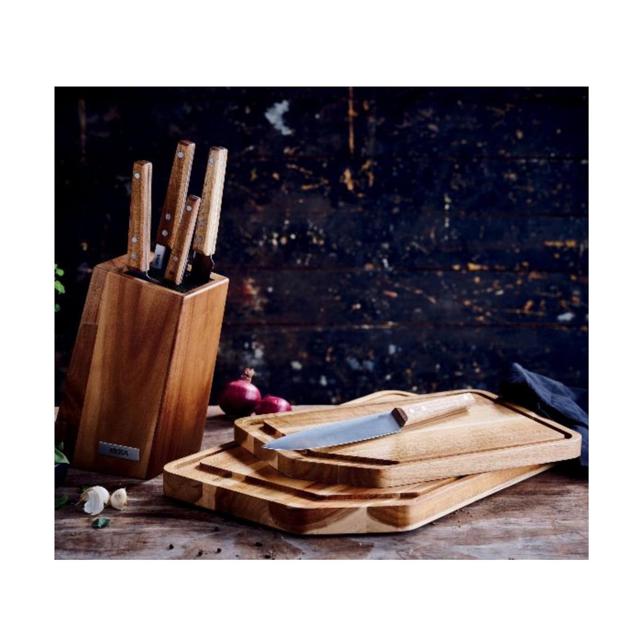 Voir la diapositive 3 : Beka Bloc de couteau bois d'acacia - 13970954