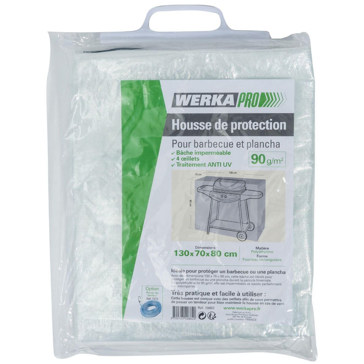 WERKAPRO Housse barbecue et plancha  130x70x80cm  WERKA PRO
