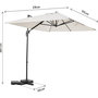 Voir la diapositive 3 : Habitat et Jardin Parasol jardin déporté en aluminium  Sky 4  - 3 x 4 m - Ecru