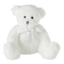 Voir la diapositive 1 : Paris Prix Peluche Enfant  Ourson Nœud  24cm Blanc