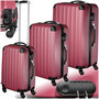 Voir la diapositive 1 : tectake Set de valises trolley rigides 3 parties, en plastique ABS robuste rouge