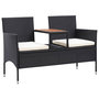 Voir la diapositive 1 : VIDAXL Banc de jardin 2places et table a the 143cm Resine tressee Noir