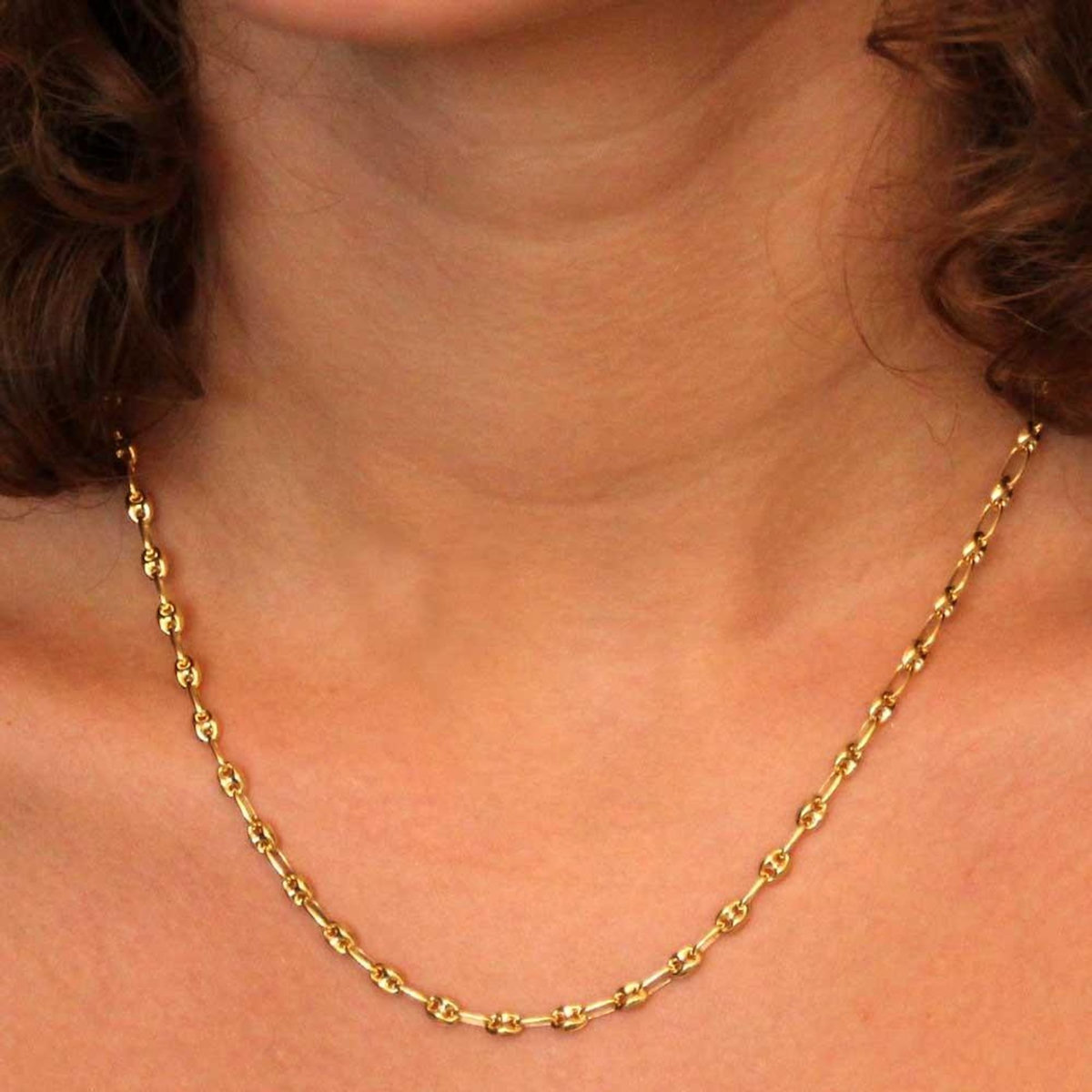 L'ATELIER D'AZUR Collier Femme  Grain de Café - Or Jaune