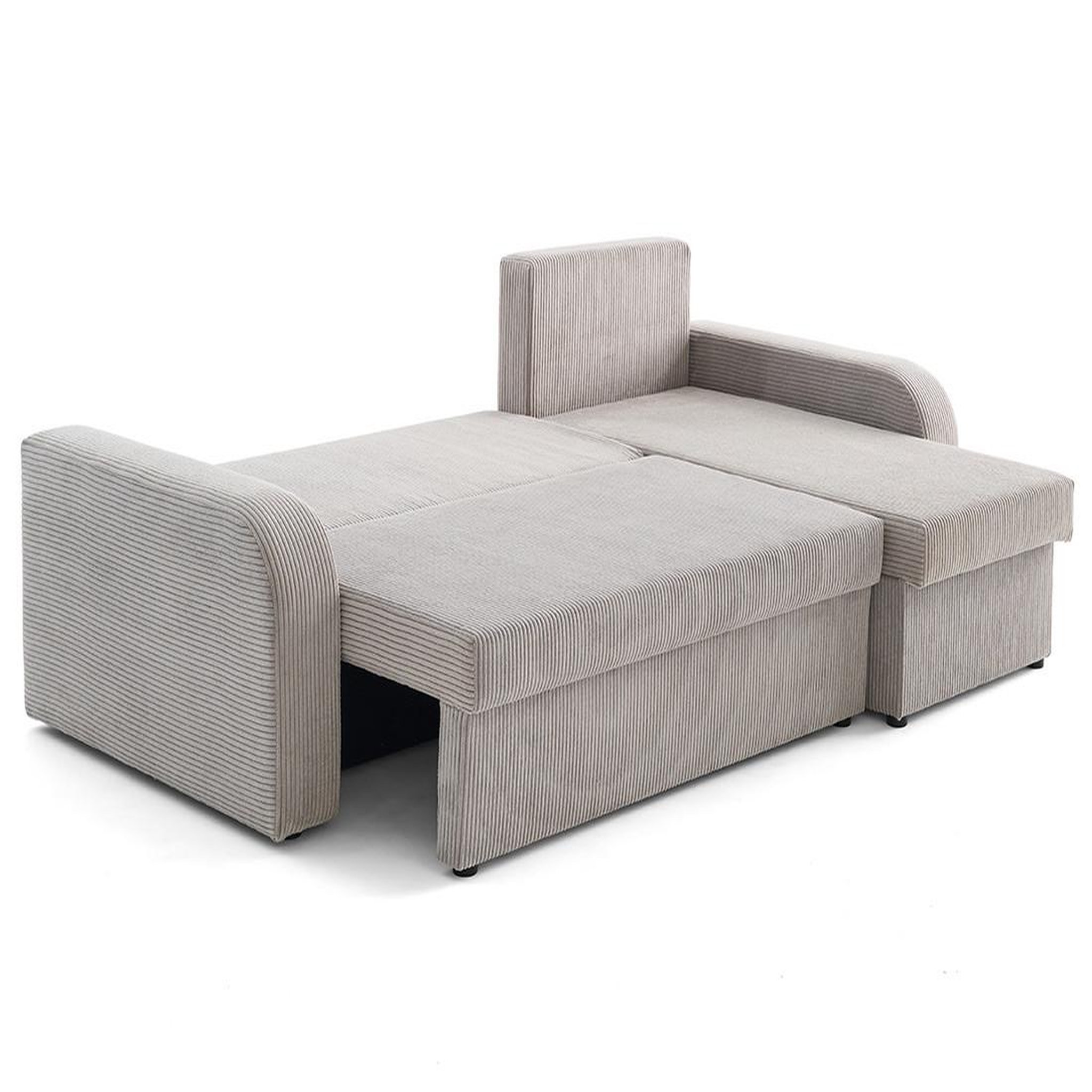 Voir la diapositive 2 : BEST MOBILIER Valos - canapé d'angle réversible - 4 places - convertible avec coffres - en velours côtelé