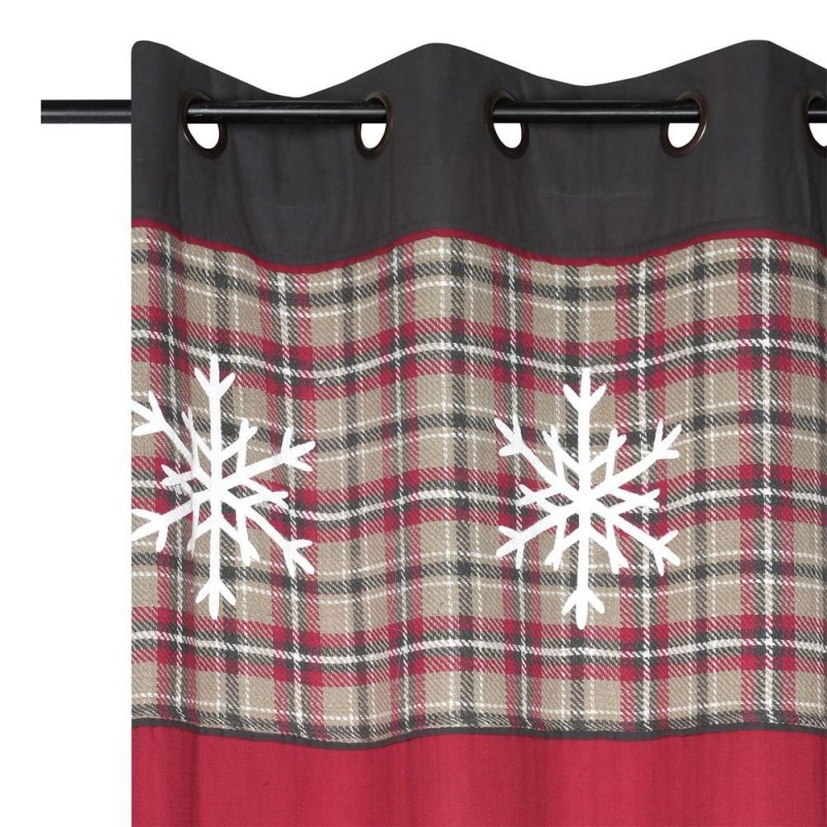 STOF Rideau à œillets 140x260 cm Megève rouge coton