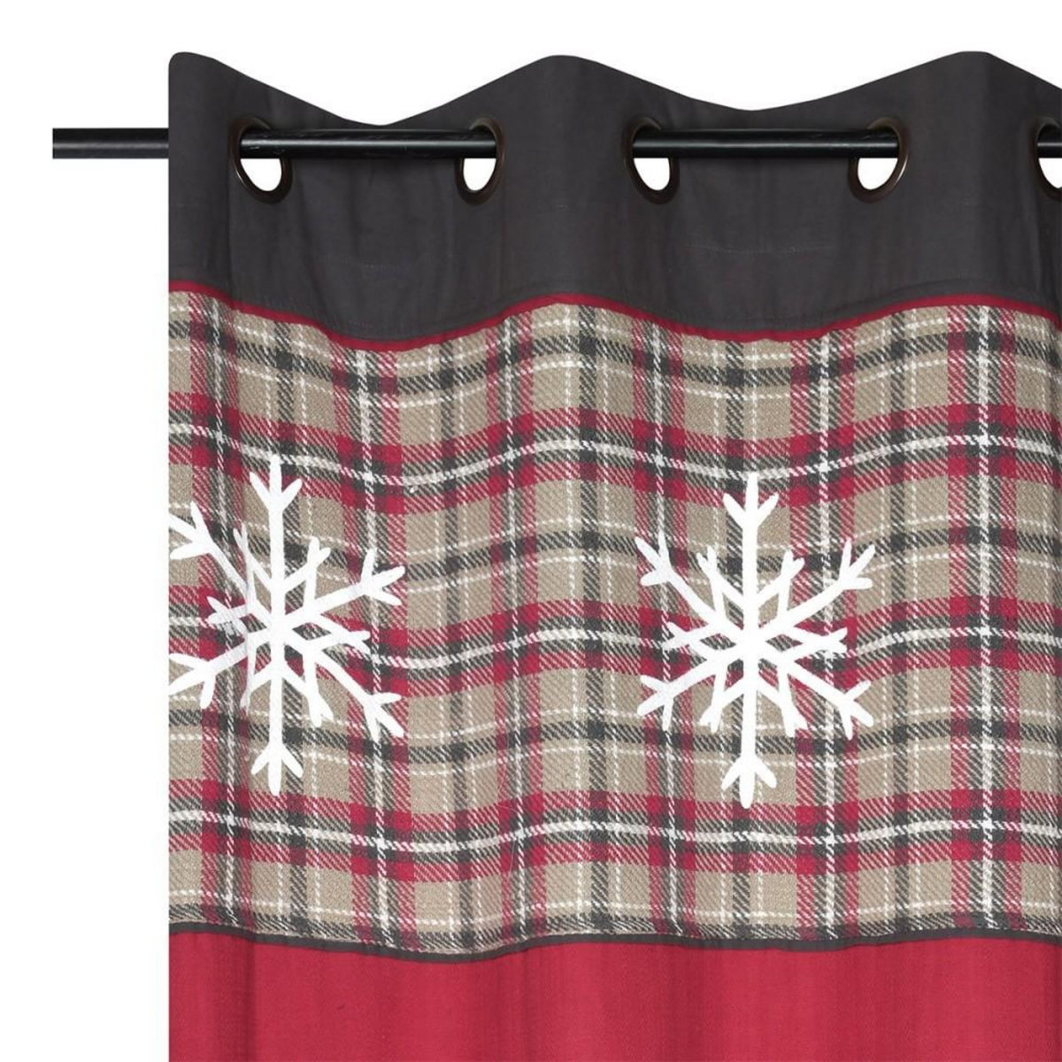 STOF Rideau à œillets 140x260 cm Megève rouge coton