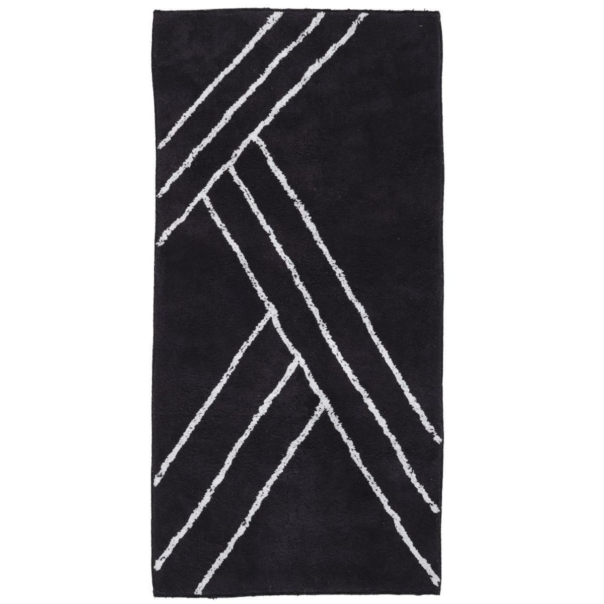 GUY LEVASSEUR Tapis de bain déco géométrique en coton 60x120cm