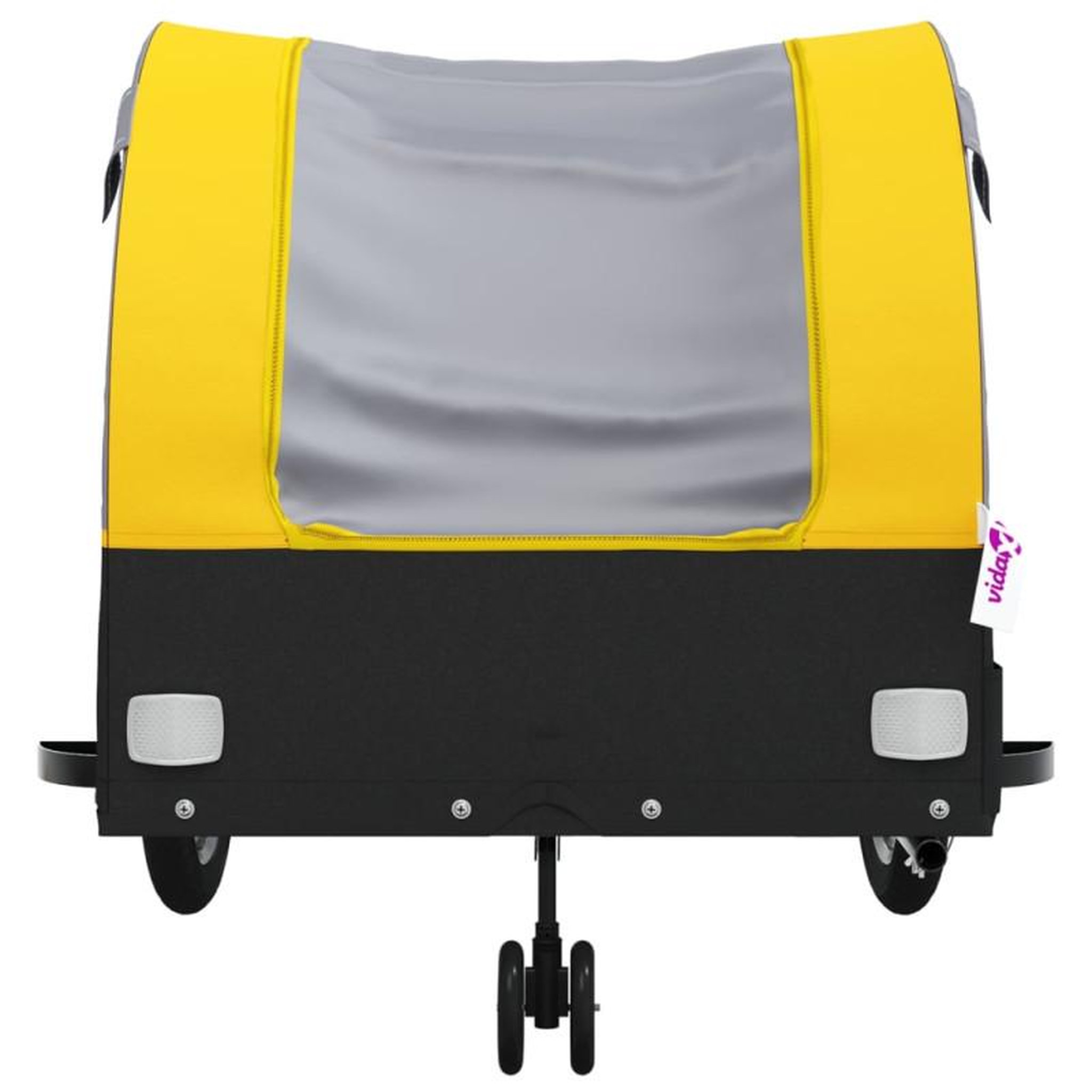 Voir la diapositive 6 : VIDAXL Remorque de vélo noir et jaune 45 kg fer