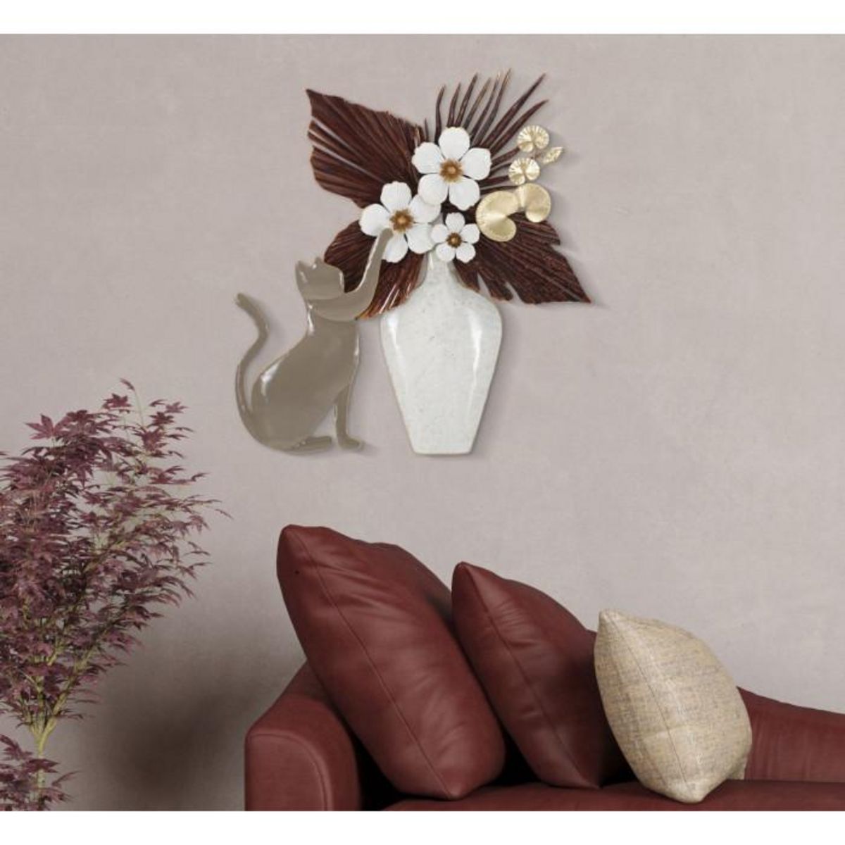 Paris Prix Décoration Murale en Métal  Chat  59cm Multicolore