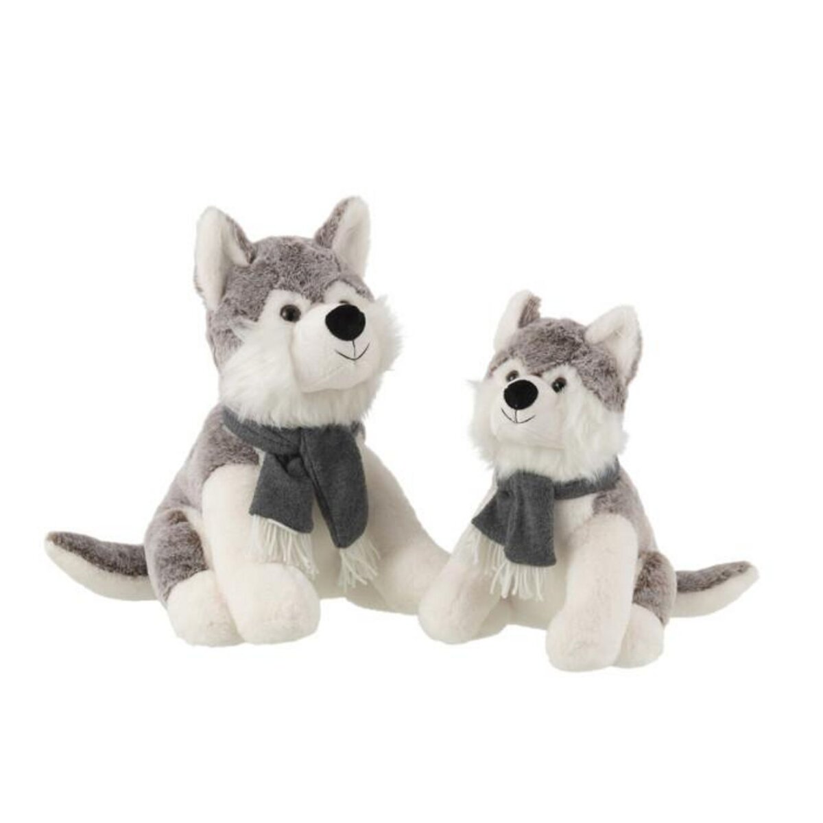 Paris Prix Peluche Husky  Écharpe  33cm Gris