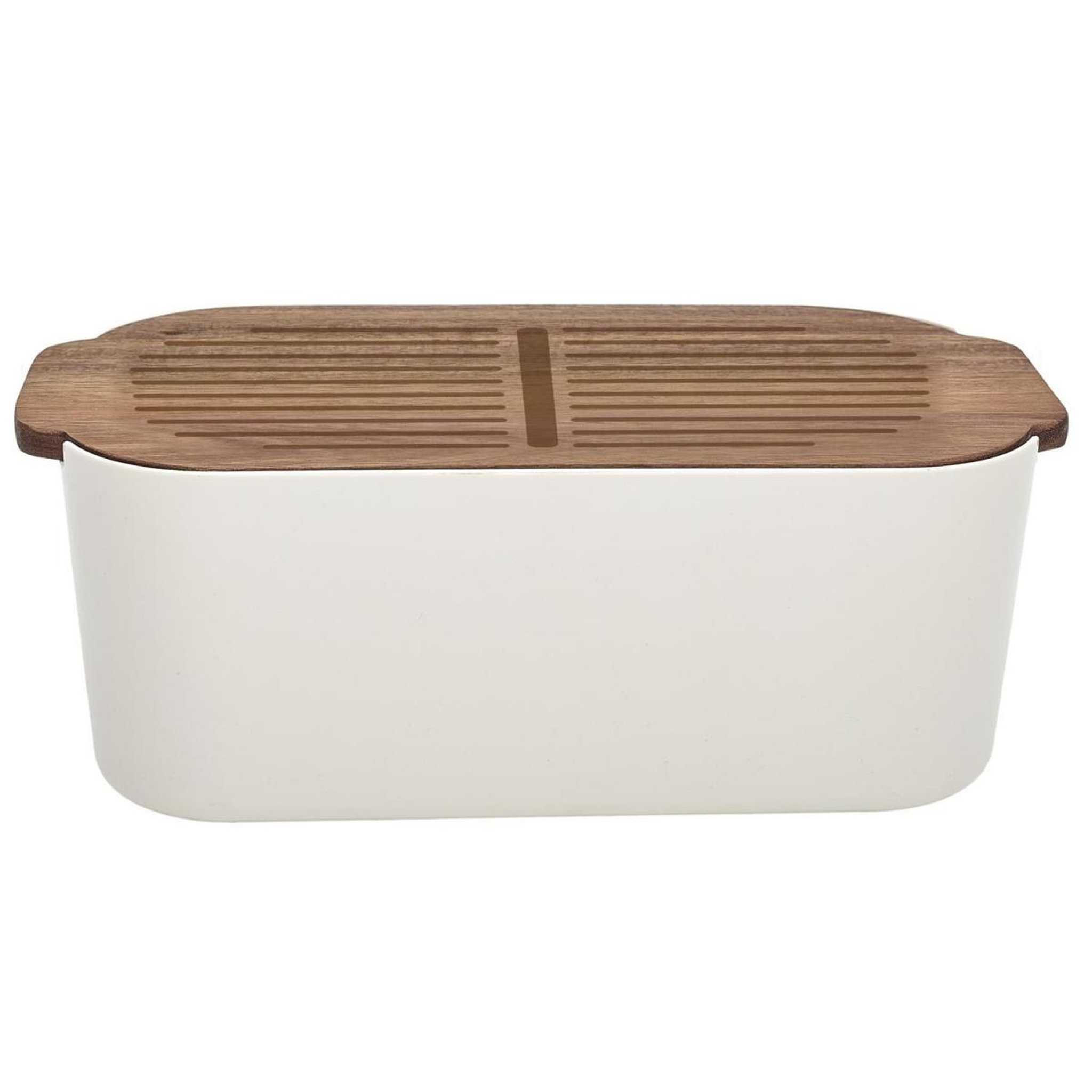 Voir la diapositive 2 : The Home Deco Factory Boîte à pain avec planche  acacia  33cm blanc