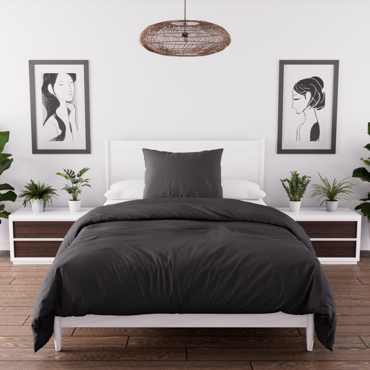 SOLEIL D'OCRE Ensemble couette et parure 5 Pièces BOHEME pour lit en 90x200 cm, par Soleil d'ocre