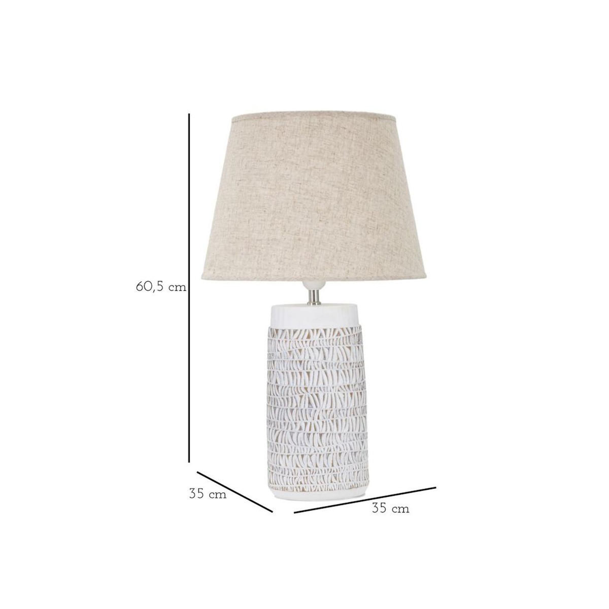 Paris Prix Lampe à Poser en Résine  Nairobi  60cm Blanc & Naturel