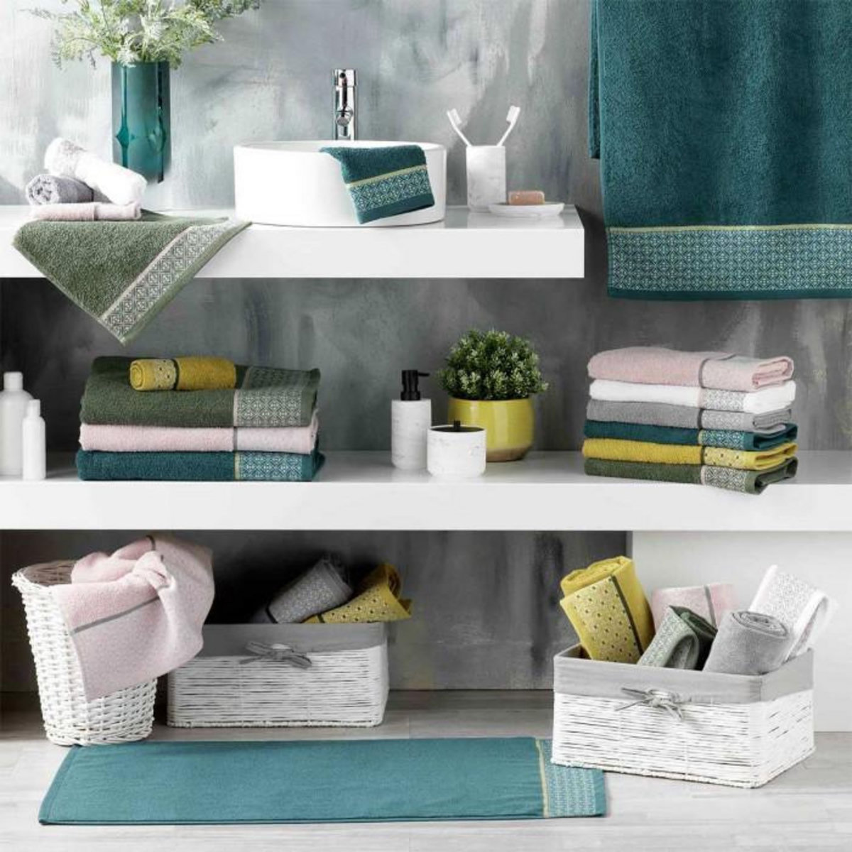 Paris Prix Serviette d'Invité Jacquard  Belina  30x50cm Gris