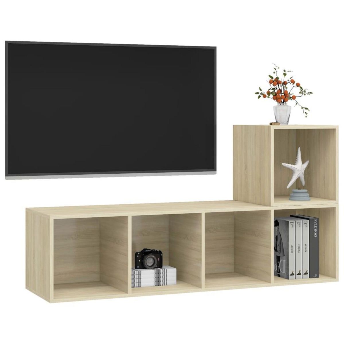 VIDAXL Ensemble de meubles TV 2 pcs Chene sonoma Bois d'ingenierie