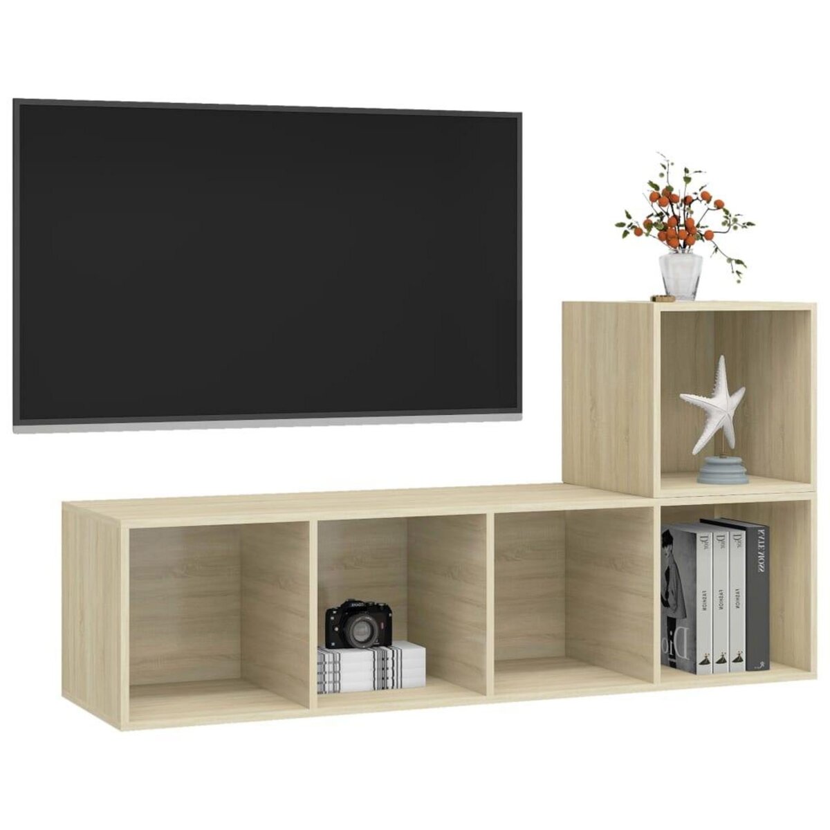 VIDAXL Ensemble de meubles TV 2 pcs Chene sonoma Bois d'ingenierie