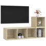 Voir la diapositive 3 : VIDAXL Ensemble de meubles TV 2 pcs Chene sonoma Bois d'ingenierie