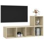 Voir la diapositive 3 : VIDAXL Ensemble de meubles TV 2 pcs Chene sonoma Bois d'ingenierie