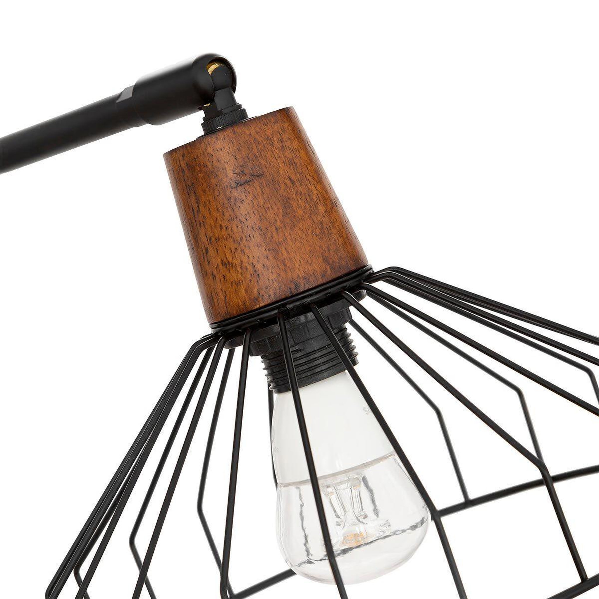 Voir la diapositive 2 : ATMOSPHERA Lampe à poser en bois  café  47cm noir
