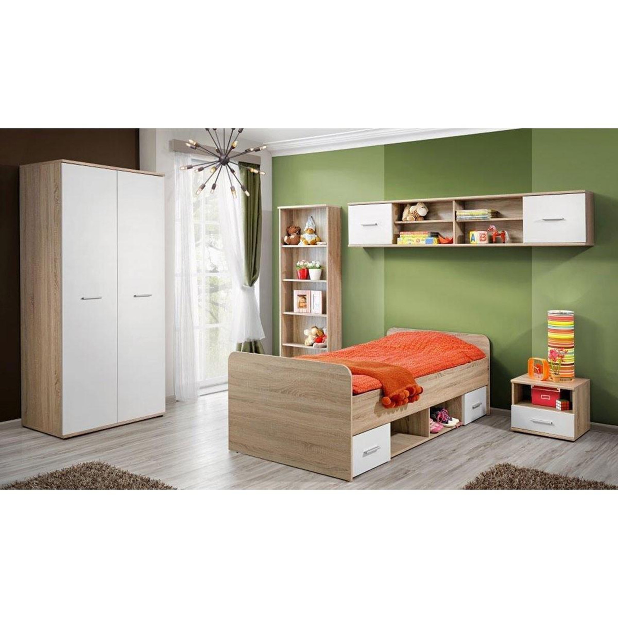 Voir la diapositive 4 : Paris Prix Chambre complète enfant 5p  dino ii  chêne & blanc