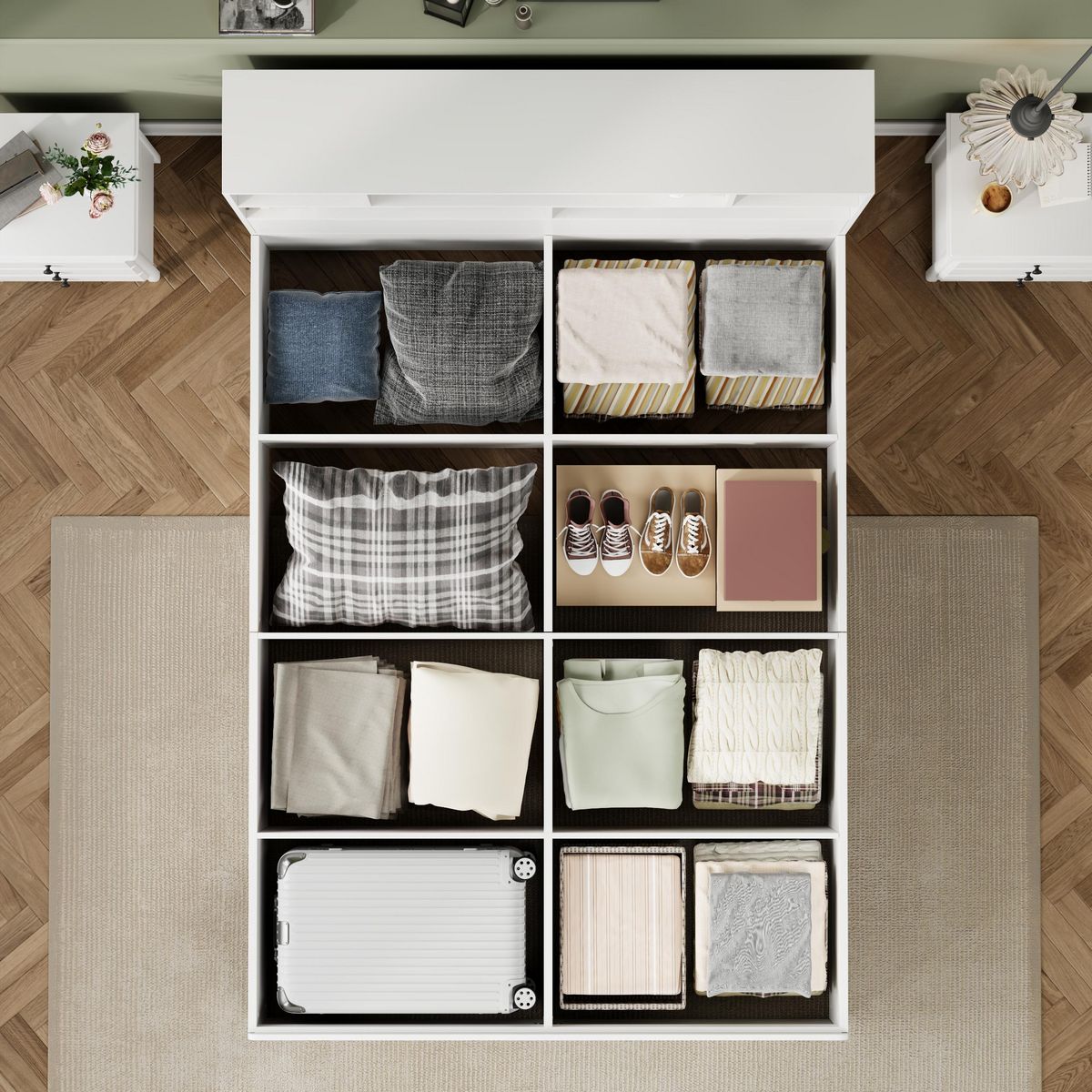 MERAX Lit coffre 140x200cm mdf coloris blanc