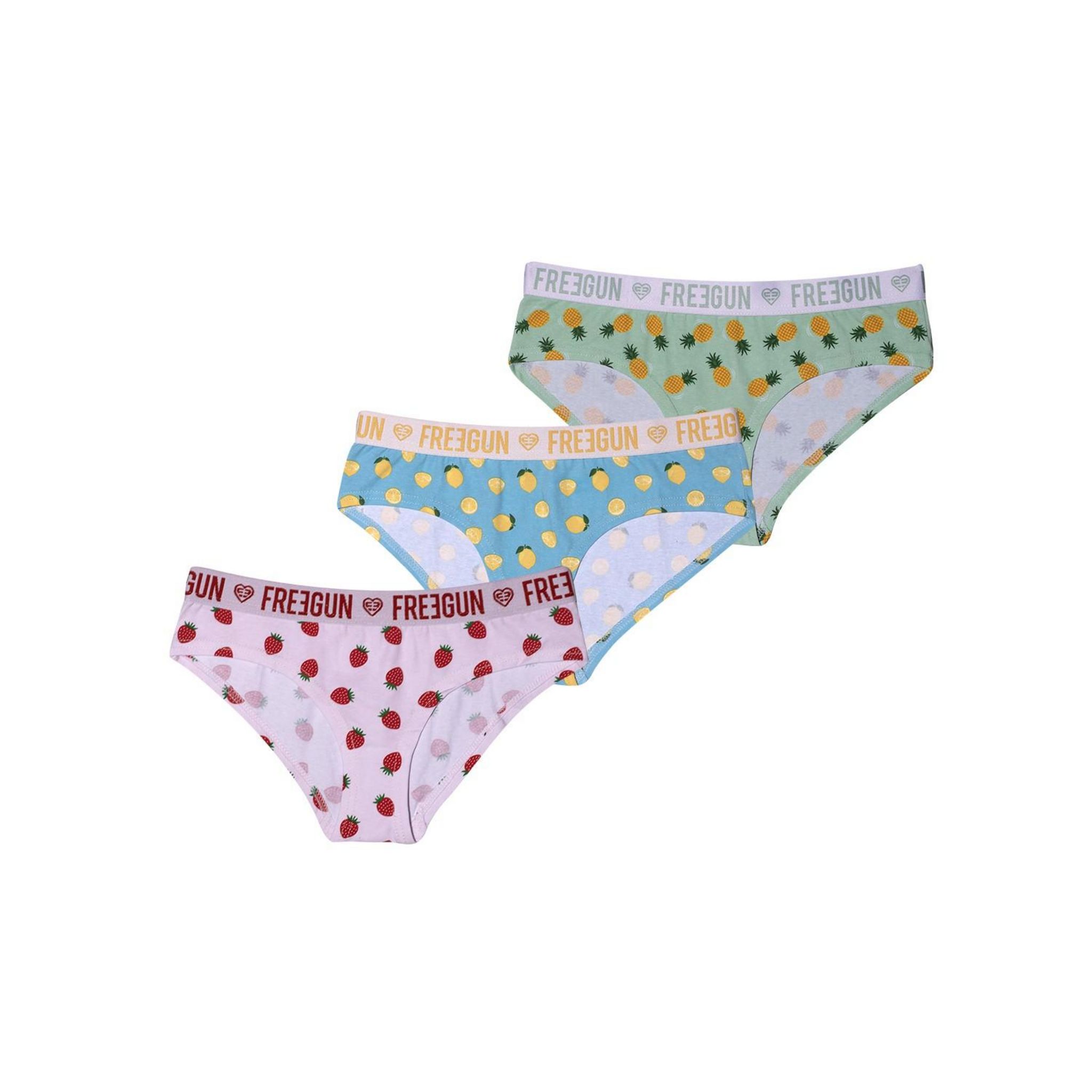 Freegun Lot De 3 Boxers Shorties Fille 5 FREEGUN Lot De 3 Shorties Fantaisies Fille Pas Cher Boxer Ado