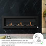 Voir la diapositive 4 : HOMCOM Cheminée bioéthanol murale design Bauhaus - triple brûleur 1 L - pare-feu verre trempé, kit fixation inclus - acier inox. acier dépoli noir