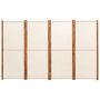 Voir la diapositive 4 : VIDAXL Cloison de separation 4 panneaux Blanc creme 280x180 cm