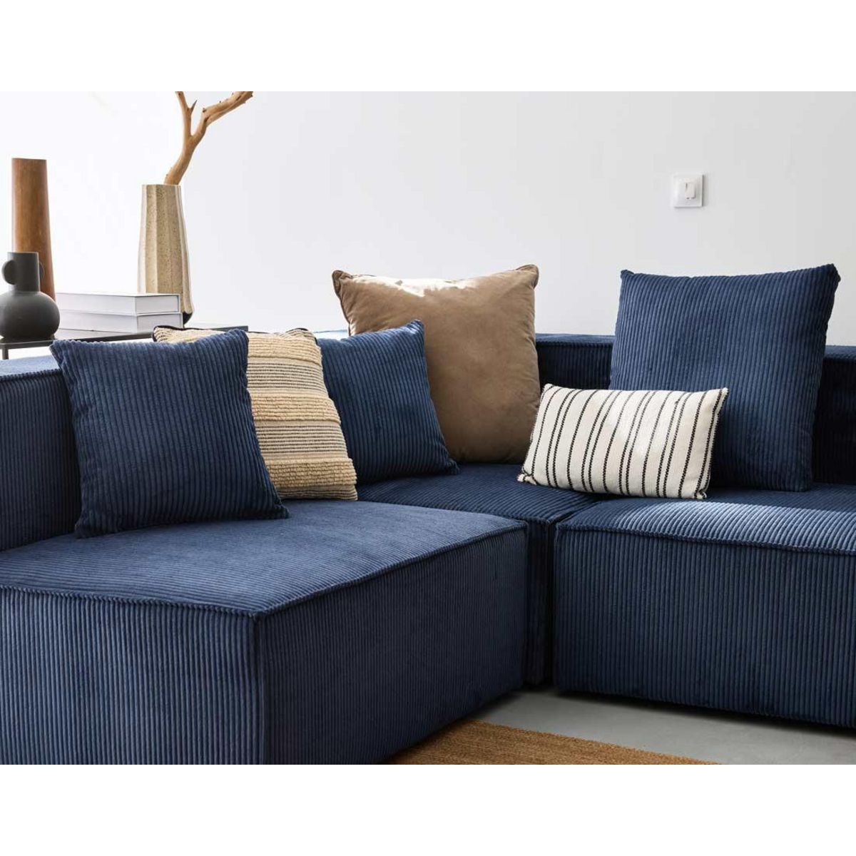 LISA DESIGN Colombine - canapé modulable panoramique - 7 places - en velours côtelé