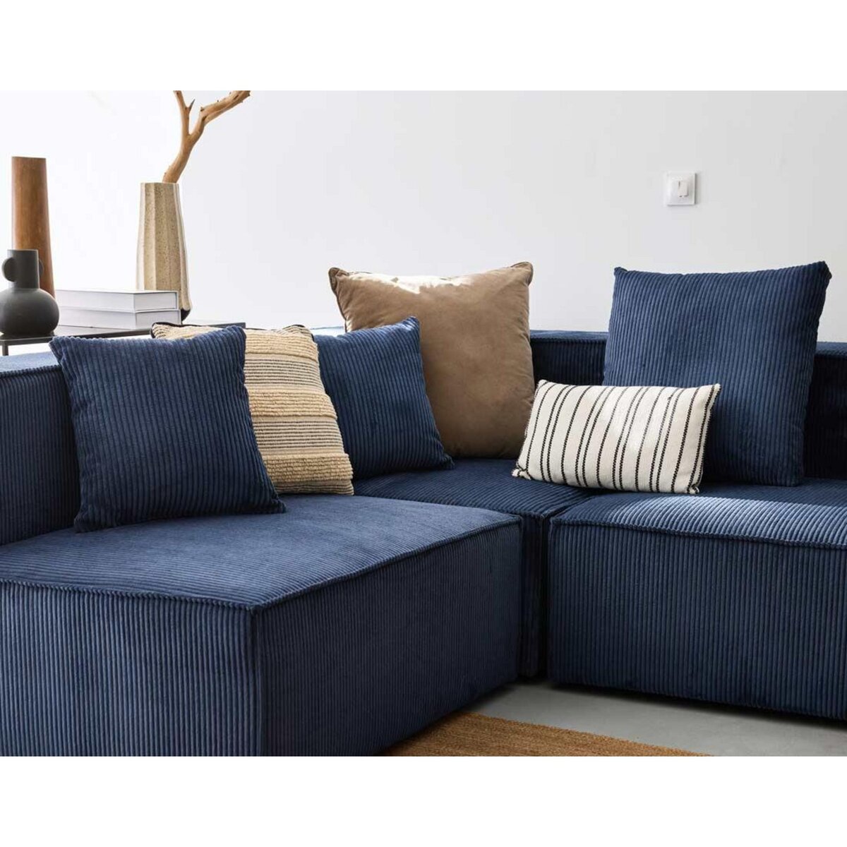 LISA DESIGN Colombine - canapé modulable panoramique - 7 places - en velours côtelé