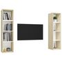 Voir la diapositive 3 : VIDAXL Meubles TV muraux 2 pcs Blanc et chene sonoma Bois d'ingenierie