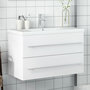 Voir la diapositive 1 : VIDAXL Armoire lavabo de salle de bain avec bassin integre blanc