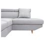Voir la diapositive 4 : Canapé d'angle droit convertible 5 places tissu pieds bois clair MARIUS 