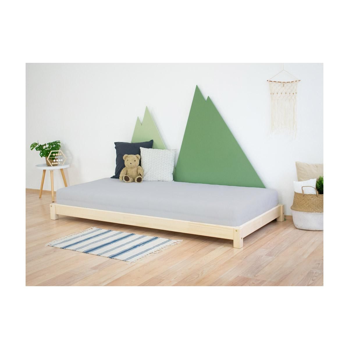 BENLEMI Lit simple en bois TEENY Verni 80x160cm