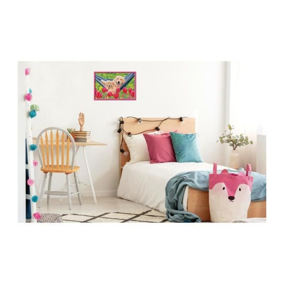 RAVENSBURGER CreArt Kids 31x21cm Labrador et tulipes, Kit de peinture par numéros Numéro d'Art, Des 7 ans, 25852, Ravensburger