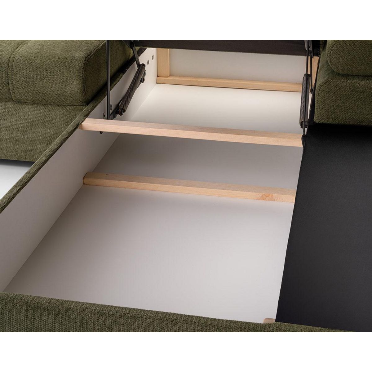 BEST MOBILIER Bianca - canapé d'angle droit 4 places convertible avec coffre en tissu texturé