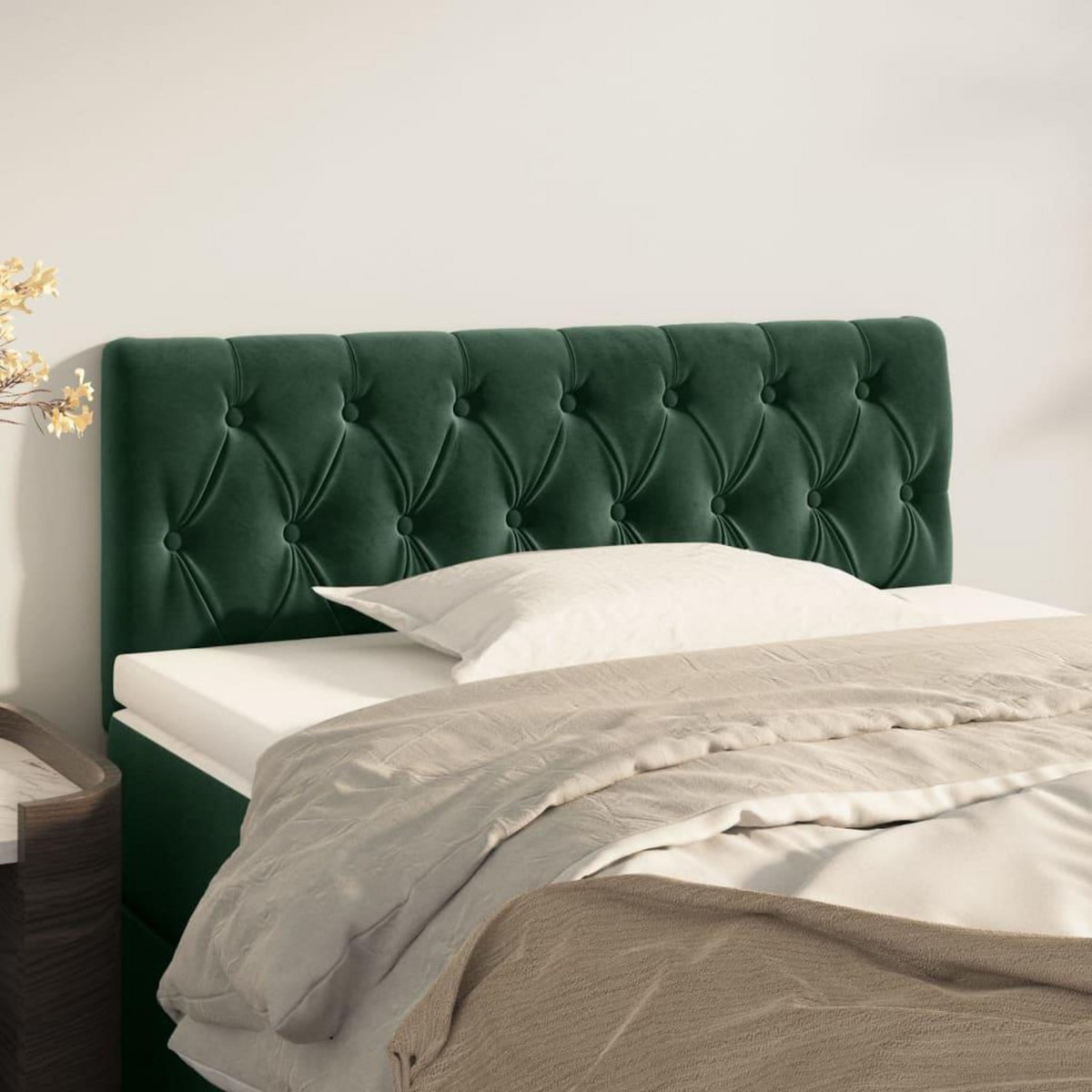 VIDAXL Tete de lit Vert fonce 100x7x78/88 cm Velours