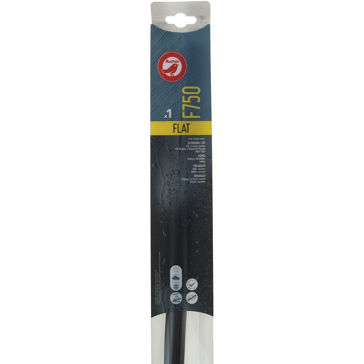 AUCHAN Balai d'essuie-glace plat F750 75cm pour CITROËN / DS FORD PEUGEOT RENAULT