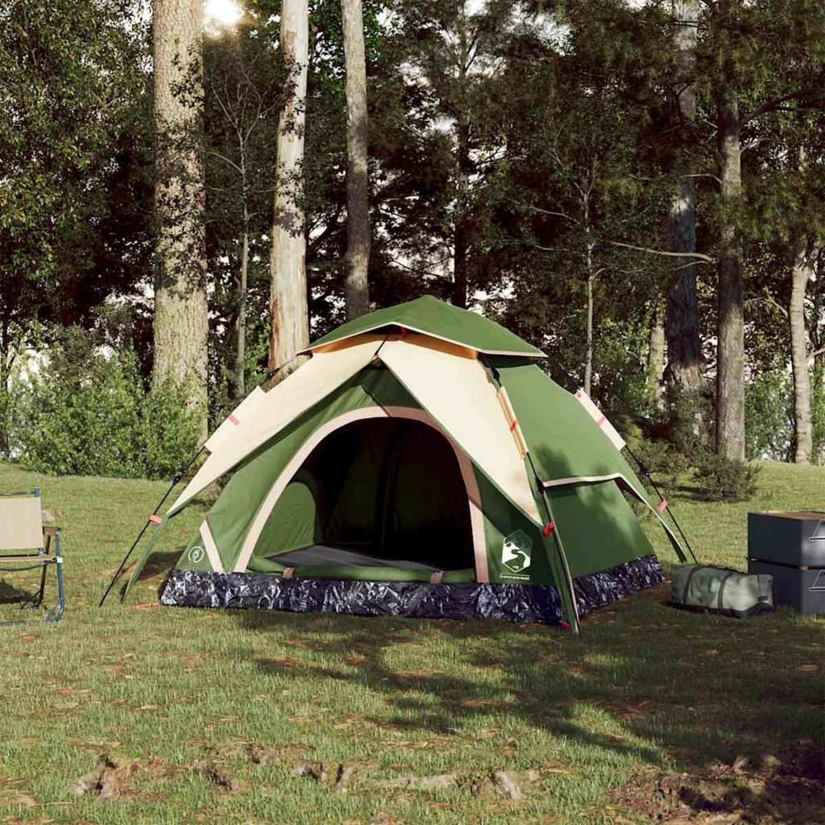 VIDAXL Tente de camping a dome 3 personnes vert liberation rapide