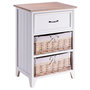 Voir la diapositive 2 : IDIMEX Table de chevet PROVENCE, 1 tiroir et 2 paniers, blanc
