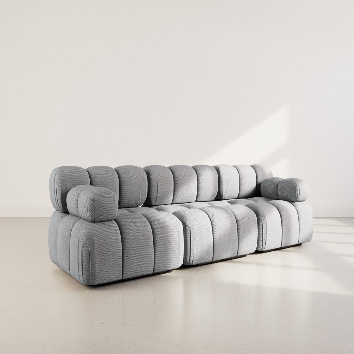 LISA DESIGN Ruby - canapé droit modulable 3 places en velours texturé