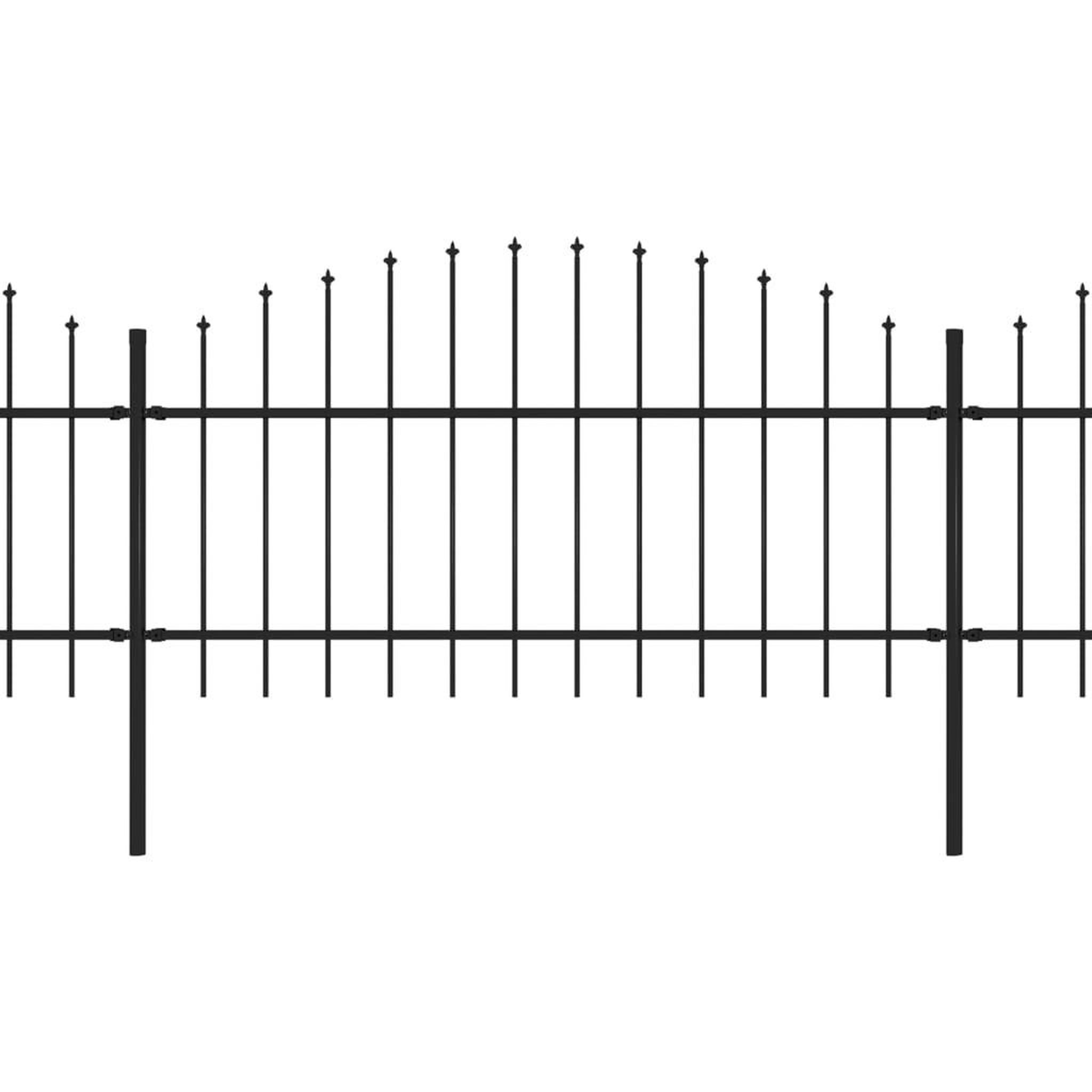 Voir la diapositive 2 : VIDAXL Cloture de jardin a dessus en lance Acier (1-1,25)x17 m Noir
