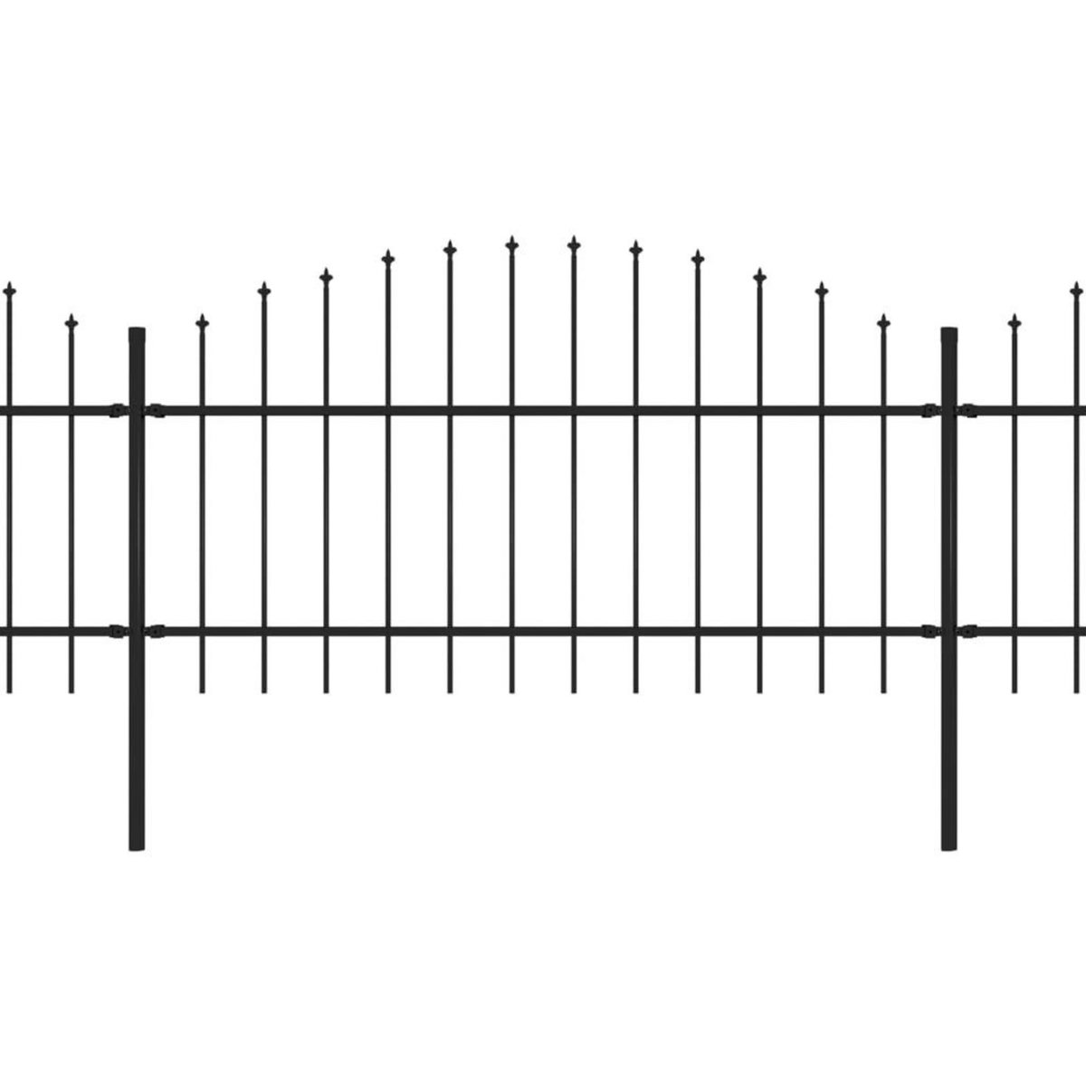 VIDAXL Cloture de jardin a dessus en lance Acier (1-1,25)x17 m Noir