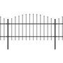 Voir la diapositive 2 : VIDAXL Cloture de jardin a dessus en lance Acier (1-1,25)x17 m Noir