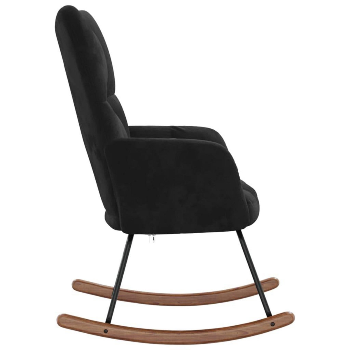 VIDAXL Chaise a bascule Noir Velours