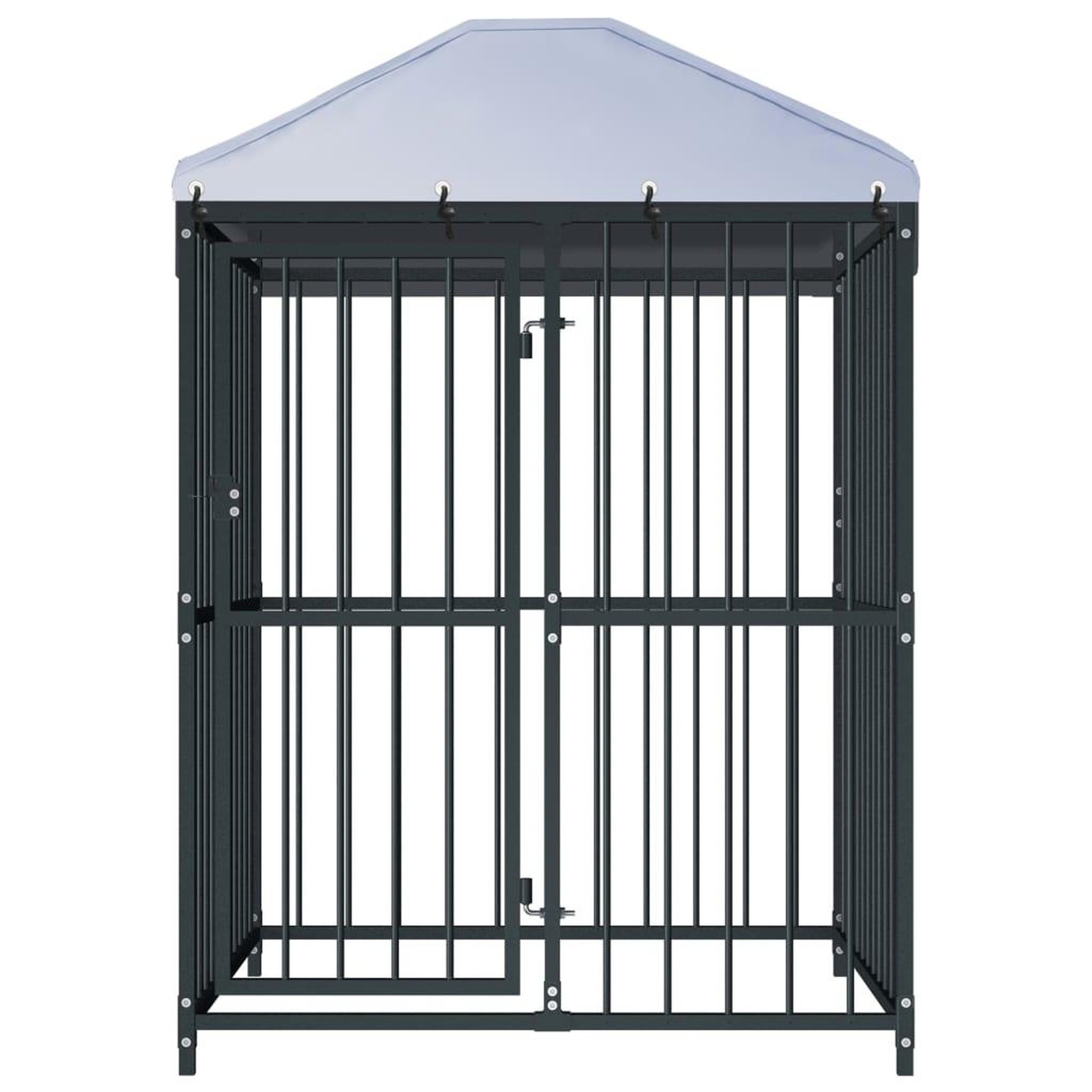 Voir la diapositive 2 : VIDAXL Chenil exterieur avec toit pour chiens 120 x 120 x 150 cm