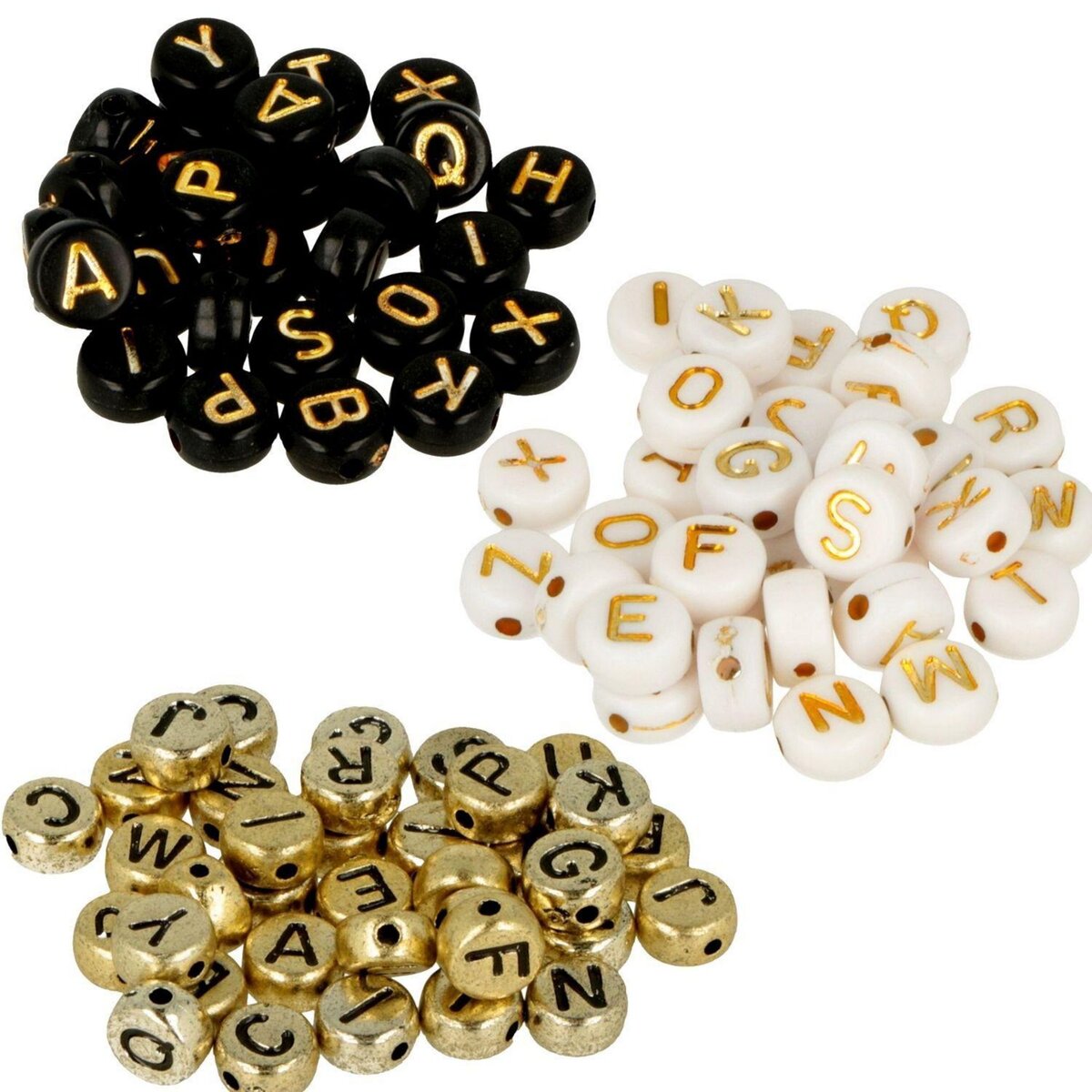 Artemio 900 Perles alphabet blanc/ noir/ doré