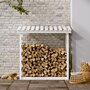 Voir la diapositive 3 : VIDAXL Support pour bois de chauffage Blanc 108x64,5x110cm Bois de pin