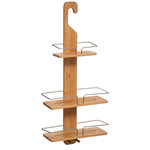 ATMOSPHERA Etagère de douche en bambou Natureo - L. 30 x H. 70 cm - Marron